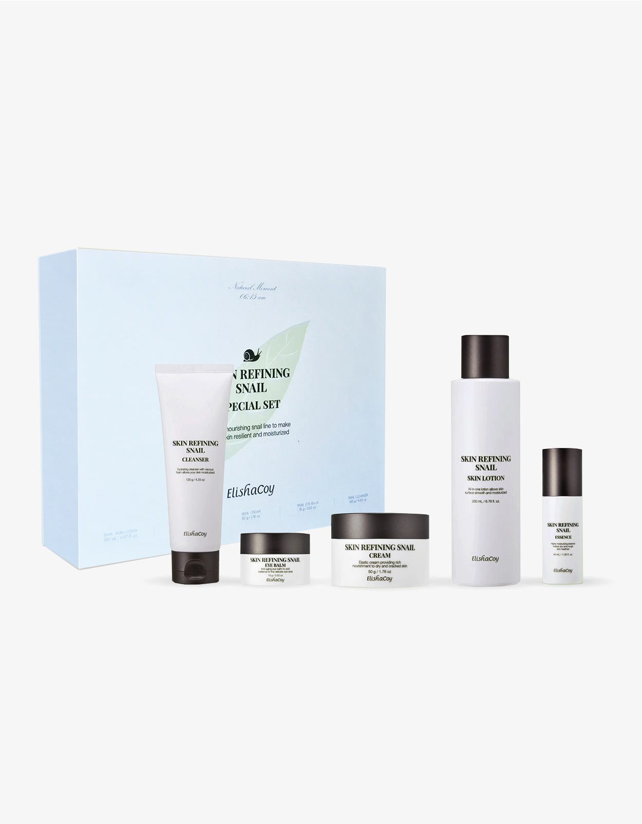 Skin Refining Snail 5kinds Special set(Cleanser/Lotion/Eye cream 30gr/Cream/Essence)